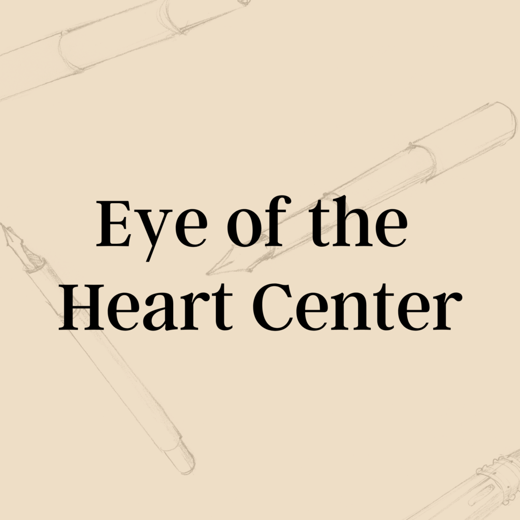 Eye of the Heart Center text on beige background